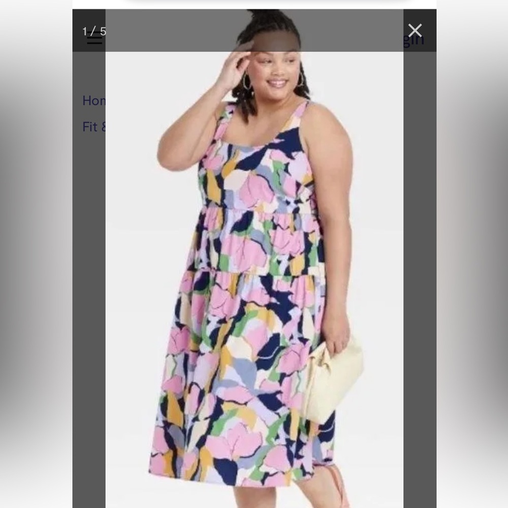 Ava & Viv Colorful Summer Dress 1X